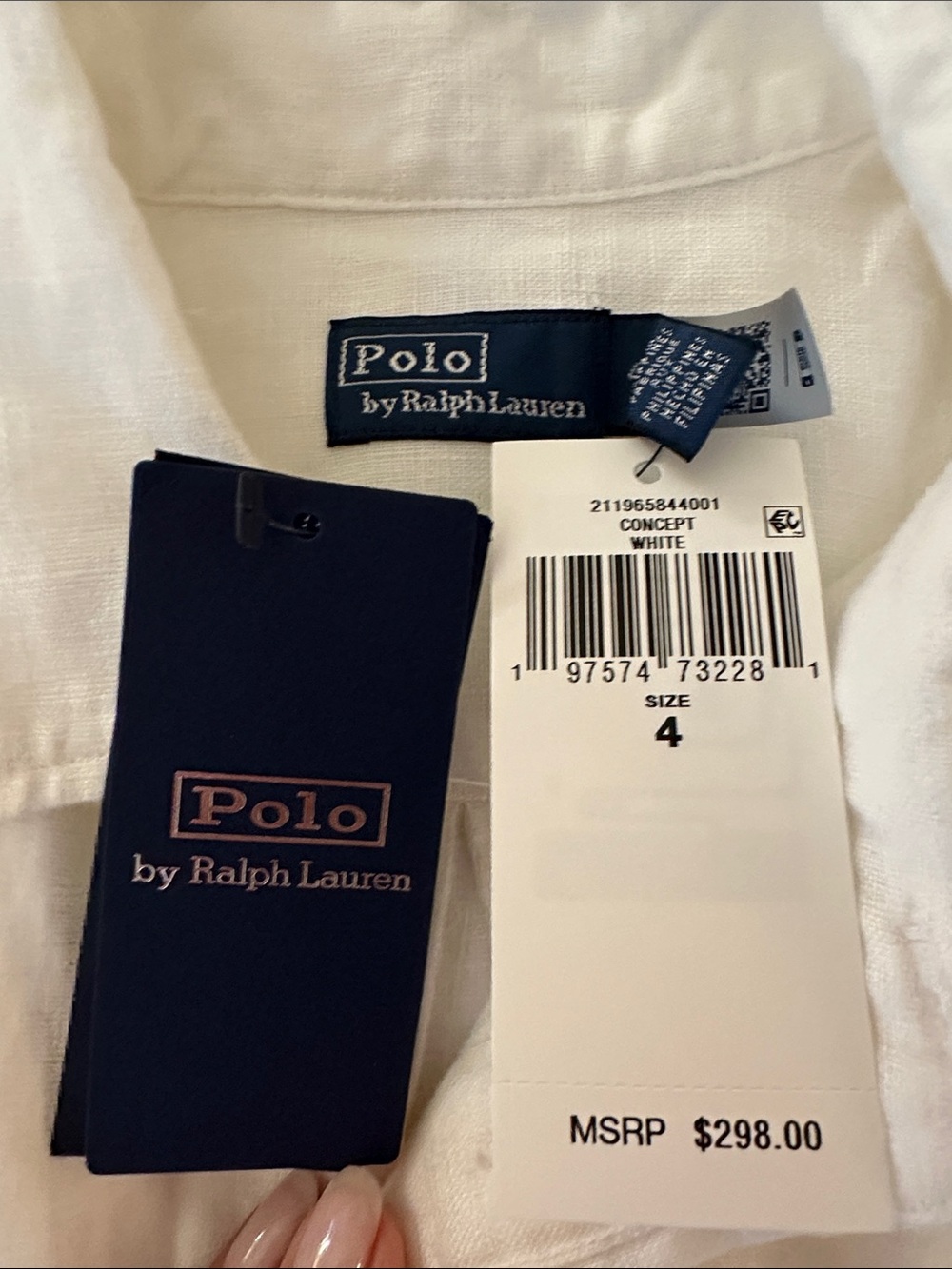 Polo by Ralph Lauren White Button-Front Midi Shirt Dress - Picture 5 of 7